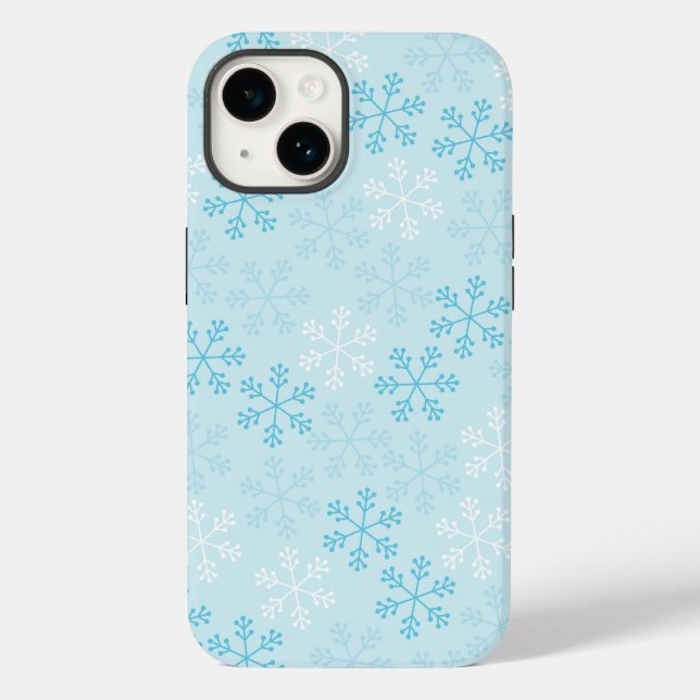 Pretty Pastel Blue Snowflakes Phone Case (Back)