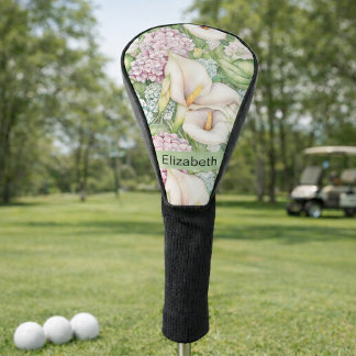 Pretty Pastel Calla Lily Personalised Golf Head Cover