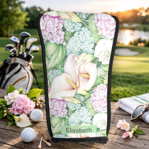 Pretty Pastel Calla Lily Personalised Golf Head Cover