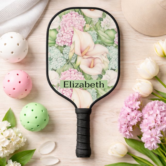 Pretty Pastel Calla Lily Personalised Pickleball Paddle (Creator Uploaded)
