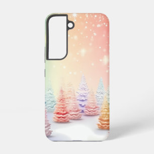 PRETTY PASTEL COLORED CHRISTMAS TREES SAMSUNG GALAXY CASE