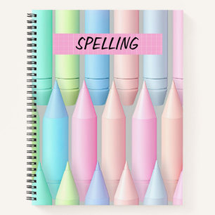 PRETTY PASTEL COLORED CRAYONS NOTEBOOK