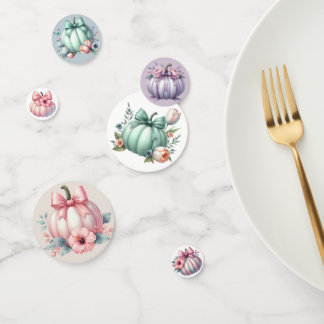 PRETTY PASTEL COLORED FALL AUTUMN PUMPKINS CONFETTI