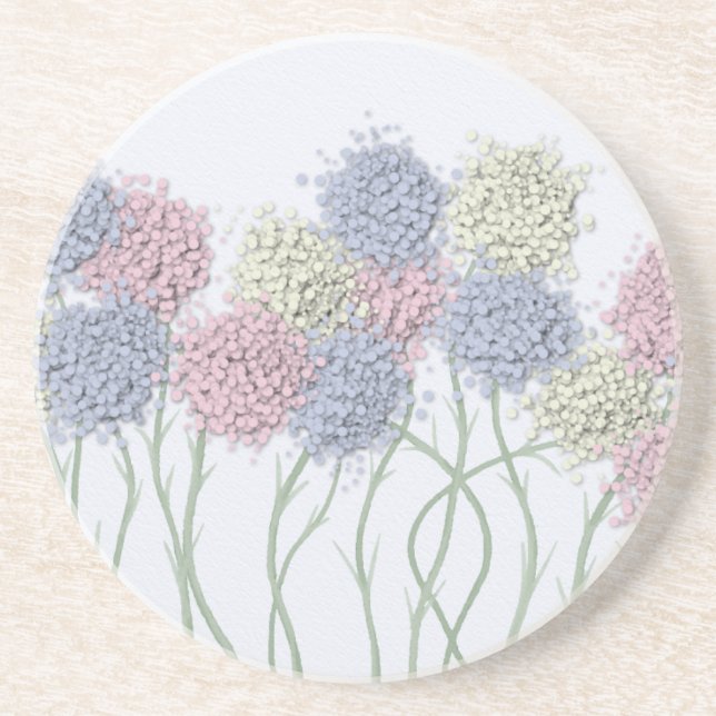 Pretty Pastel Colored Flowers Coaster (Front)