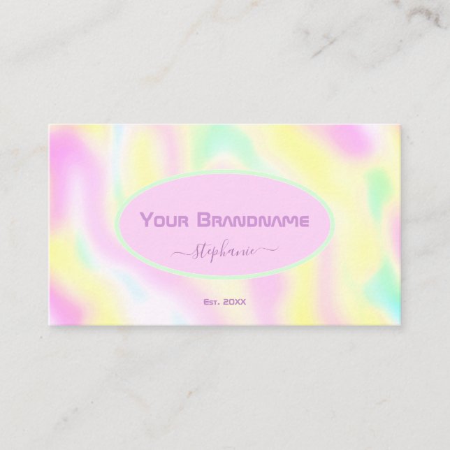Pretty Pastel Colour Marble Marbled Candy Colours Business Card (Front)
