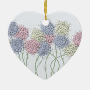 Pretty Pastel Coloured Flowers Ceramic Tree Decoration