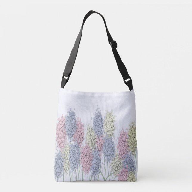 Pretty Pastel Coloured Flowers Crossbody Bag (Back)