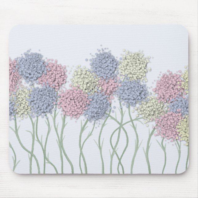 Pretty Pastel Coloured Flowers Mouse Mat (Front)
