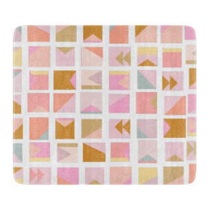 Pretty Pastel Colours Modern Geometric Design Cutting Board