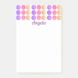 pretty pastel dots custom personalised post-it notes