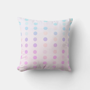 pretty pastel dots patterned pink purple blue cushion