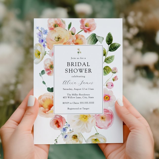 Pretty Pastel Floral Bridal Shower Invitation (Creator Uploaded)