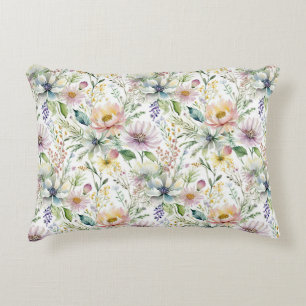 Pretty pastel floral pattern decorative cushion