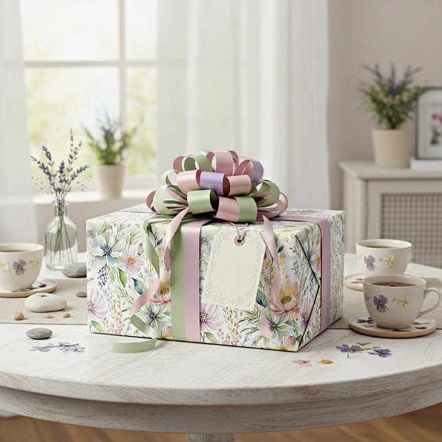 Pretty pastel floral pattern wrapping paper (Creator Uploaded)
