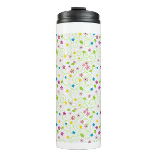 Pretty Pastel Flowers Thermal Tumbler