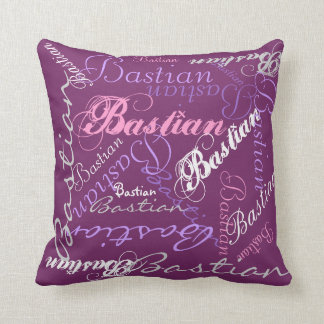 Pretty Pastel Glow Reversible Name Collage Pillow