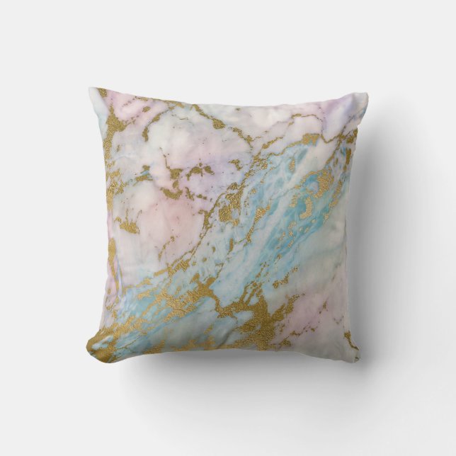 PRETTY PASTEL GOLD MARBLE INSPIRED CUSHION (Front)