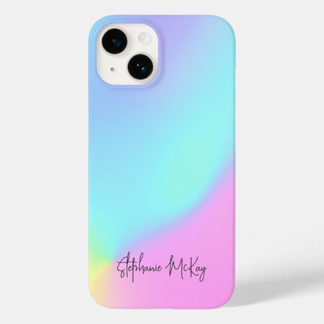 Pretty pastel gradient personalised Case-Mate iPhone case (Back)