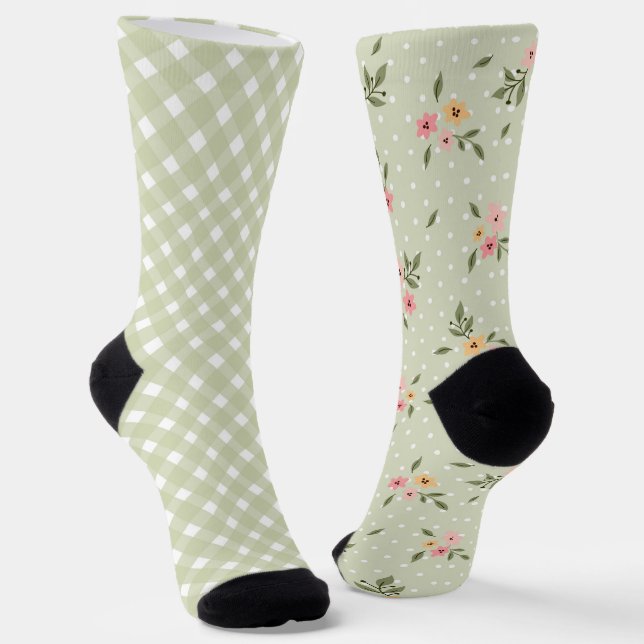 Pretty Pastel Green Odd Socks (Angled)