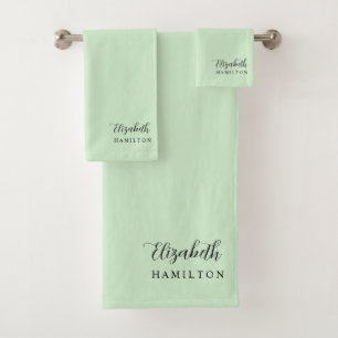 Pretty Pastel Green Personalised Bath Set