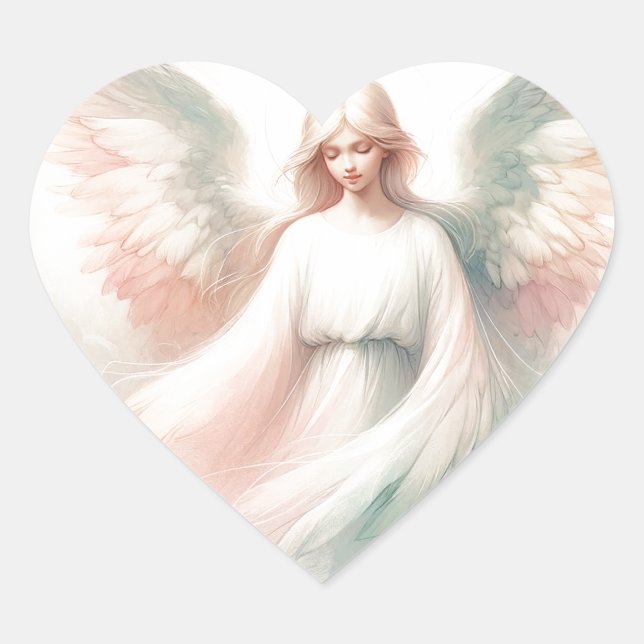 Pretty Pastel Guardian Angel Sticker (Front)