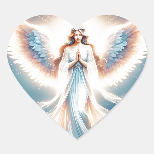 Pretty Pastel Guardian Angel Sticker (Front)