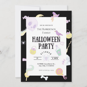 Pretty Pastel Halloween Party Invitation