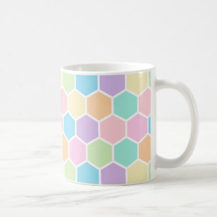 Pretty Pastel Honeycomb Pattern Mug