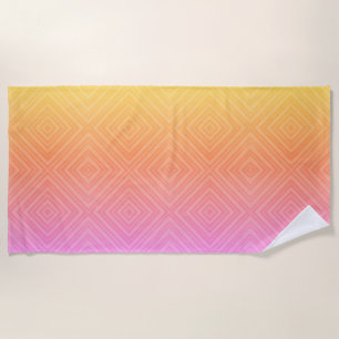 Pretty Pastel Hypnotic Diamond Modern Pop Art Beach Towel