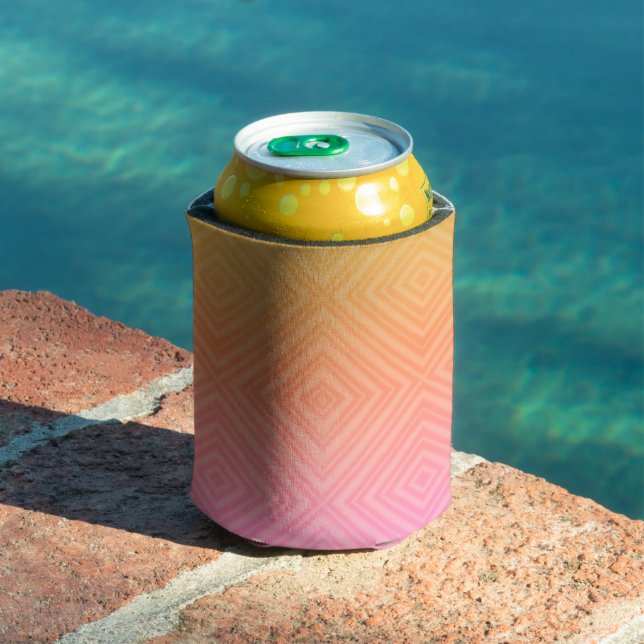 Pretty Pastel Hypnotic Diamond Modern Pop Art Can Cooler (In Situ Pool)