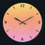 Pretty Pastel Hypnotic Diamond Modern Pop Art Large Clock<br><div class="desc">Round Wall Clock, wall art decor and home furnishing decor accessory with Pretty Pastel Hypnotic Diamond Modern Pop Art Abstract illustration custom printed to order with original artwork design images by The Fabric Seal print on demand shop at Zazzle #ZazzleMade https://www.zazzle.com/store/thefabricseal 🎨 This graphic art drawing features an awesome looking...</div>