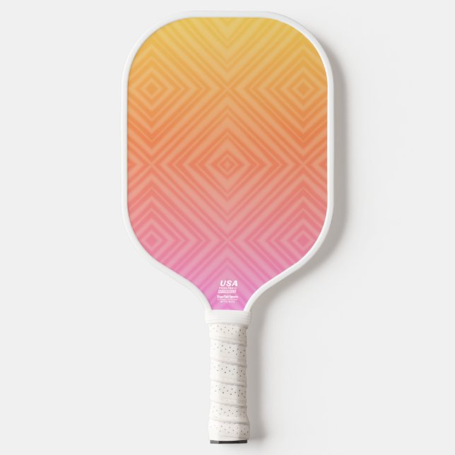 Pretty Pastel Hypnotic Diamond Modern Pop Art  Pickleball Paddle (Front)
