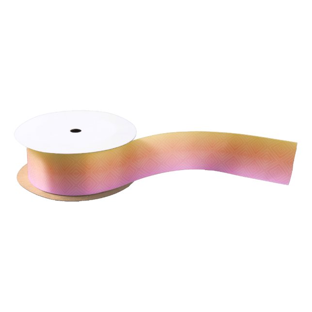 Pretty Pastel Hypnotic Diamond Modern Pop Art Satin Ribbon (Spool)