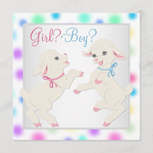 Pretty Pastel Lamb Gender Reveal Invitation