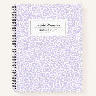 Pretty Pastel Leopard Print Pattern Purple Notebook