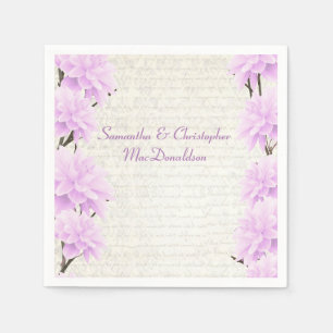 Pretty pastel lilac floral country wedding napkin