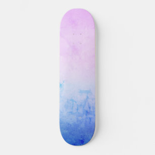 Pretty Pastel Marble Ombre Lavender Pink Blue Skateboard