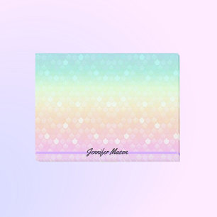 Pretty Pastel Mermaid Personal Add Name Post-it Notes