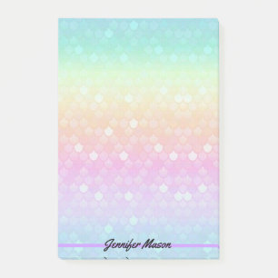 Pretty Pastel Mermaid Personalised Name Large Post-it Notes