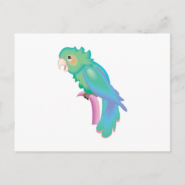pretty pastel parrot postcard (Front)
