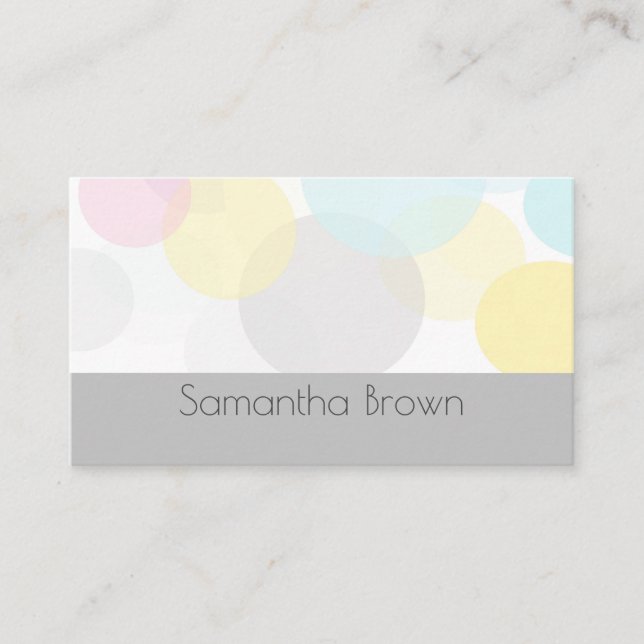 pretty pastel pattern abstract modern custom business card (Front)
