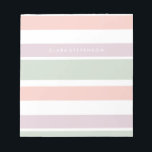 Pretty pastel pattern pink green violet stripes notepad<br><div class="desc">Colourful pattern.</div>