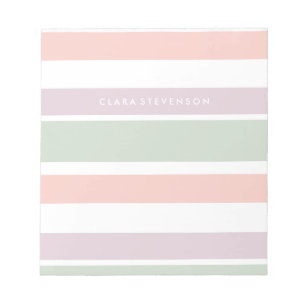 Pretty pastel pattern pink green violet stripes notepad