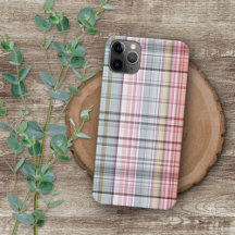 Pretty Pastel Pink Blue Red Purple Tartan Pattern