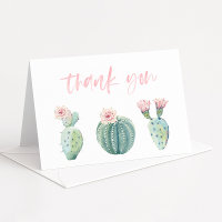 Pretty Pastel Pink Cactus Baby Shower Folding