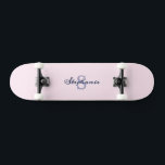 Pretty Pastel Pink Elegant Simple Cute Monogrammed Skateboard<br><div class="desc">Elevate your skateboard rides with personalised pink perfection. This pretty deck is a soft pastel pink,  an elegant backdrop to a monogram formed of your initial and name. With refreshing elegance,  this skateboard makes a cute personalised gift and a fun accessory to complement your style.</div>