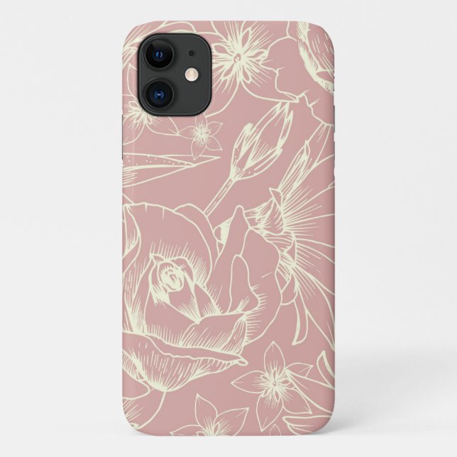 Pretty Pastel Pink Flower Case-Mate iPhone Case (Back)