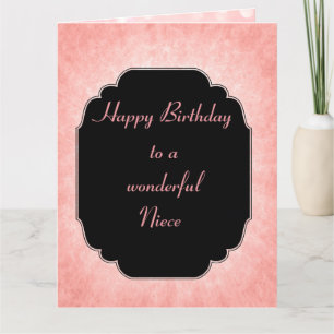 Pretty pastel pink Happy Birthday Niece Card