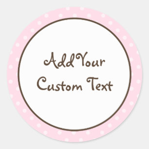 Pretty Pastel Pink Polka Dots Classic Round Sticker