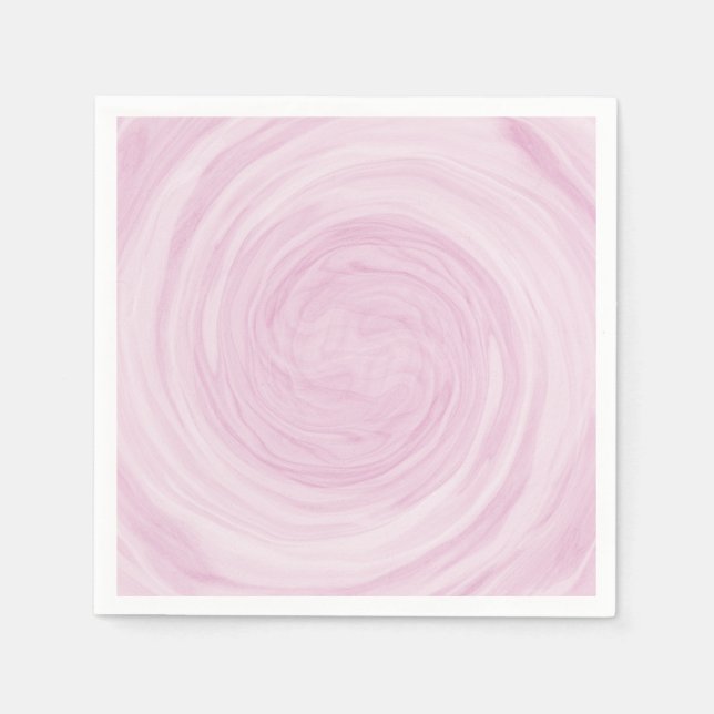 Pretty Pastel Pink Swirl Napkin (Front)